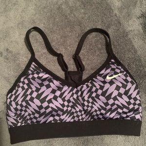 Nike Indy sports bra purple and black